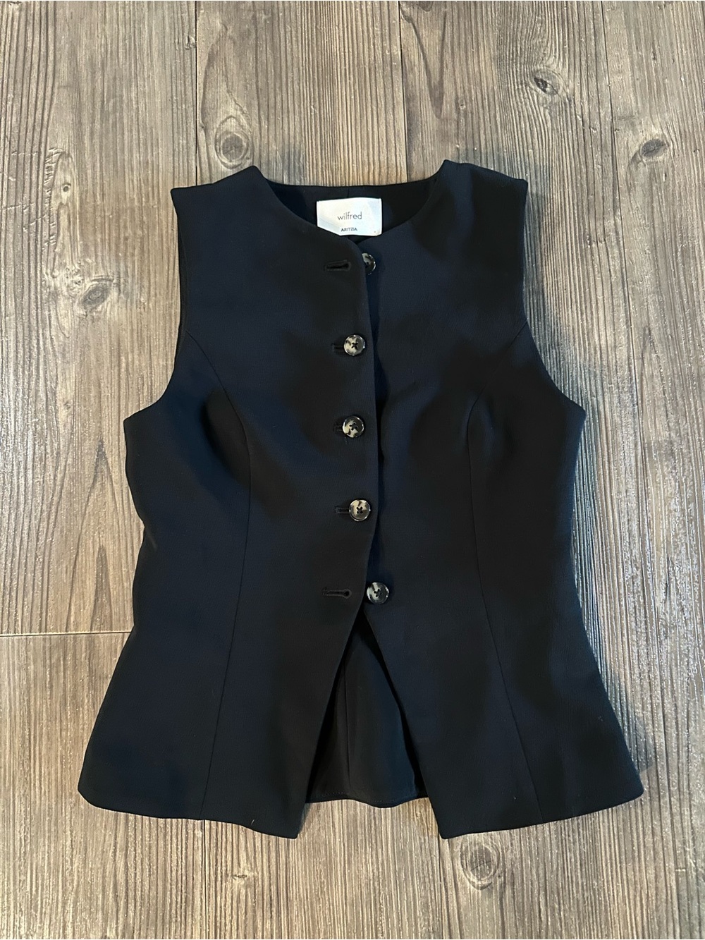 Wilfred Black Sleeveless Button Vest